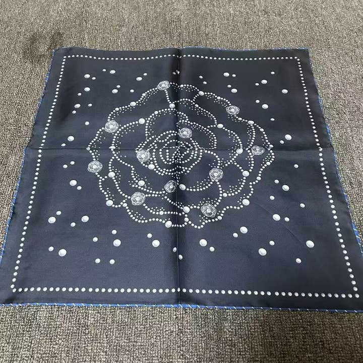 Hand-Rolled Silk Twill Square Scarf – 53cm - SS53-HH-168 for wholesale by SueSilkHK