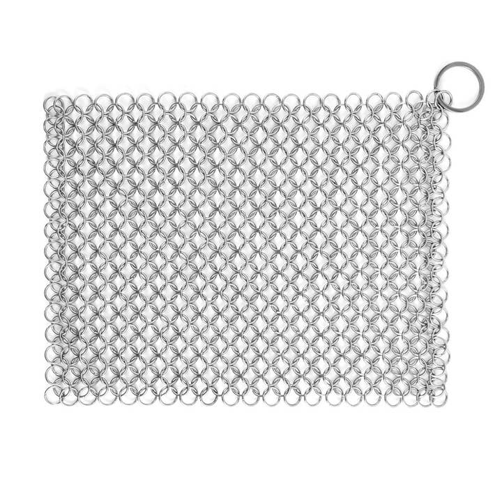 Fox Run Brands - Wholesale Cleaning Sponge - Outset Chain Mail Cast Iron Cleaner and Scrubber, 8” x 6”