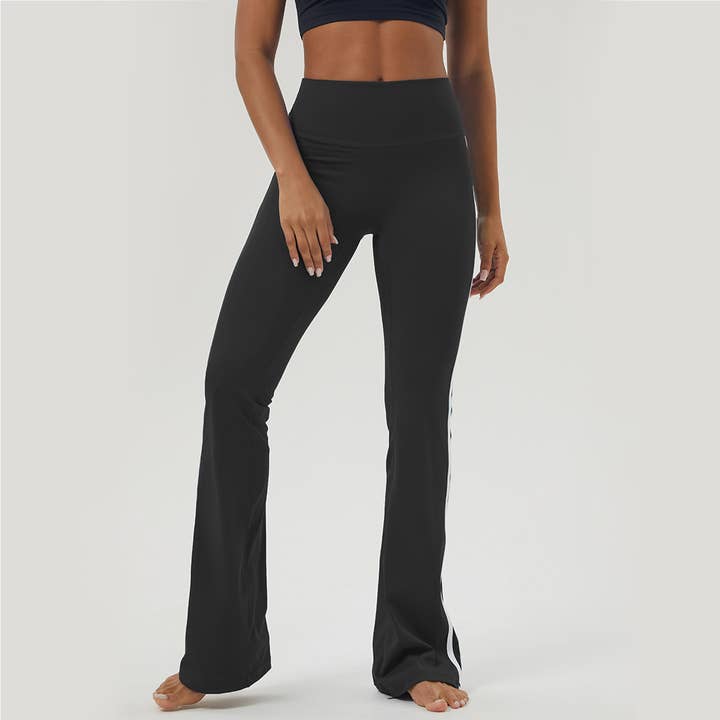 Sodalemon – Großhandel Sporthose – Damen – Sodalemon Yoga-Hose mit Farbkombination und Figur betonendem, ausgestelltem Bein