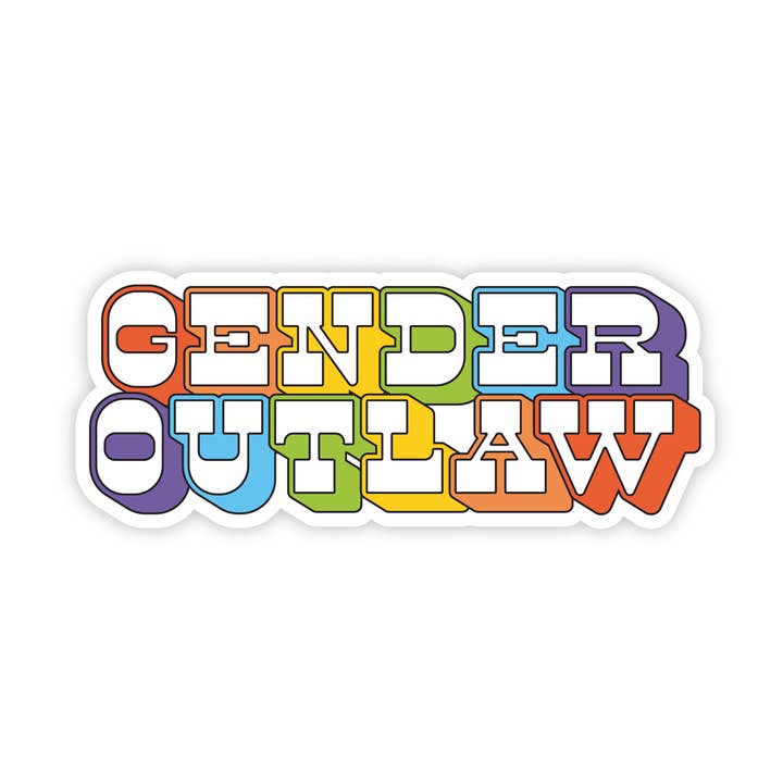 Køn Outlaw - Rainbow Sticker for engroshandel hos The Little Gay Shop