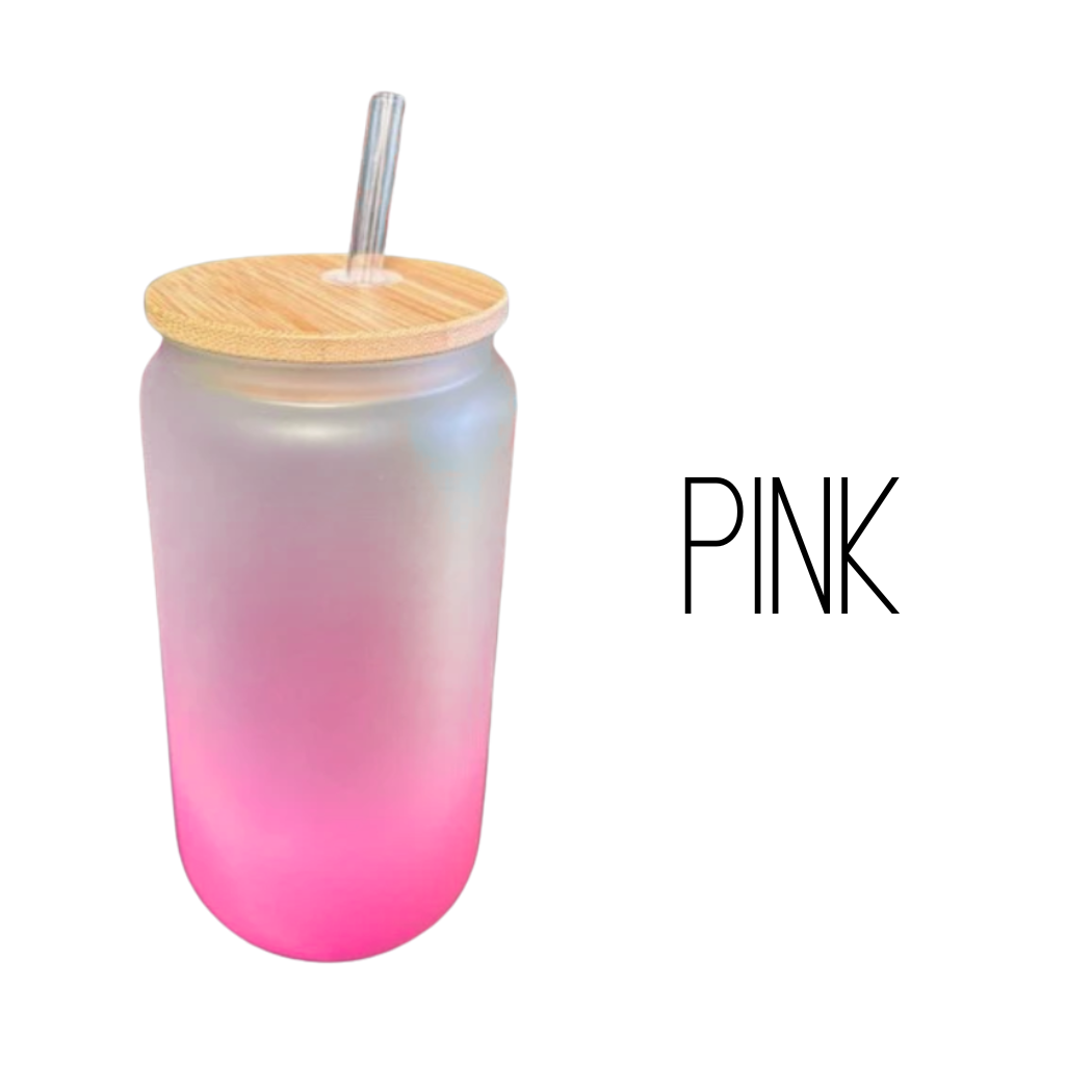 Sublimation Kings of Florida - Wholesale Drinking Glass/Cup - 16oz Color Ombré Frosted Sublimation Glass2