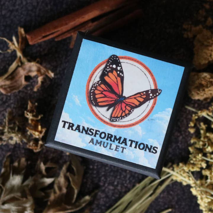 Brainmeats Atelier - Wholesale Pendant/Charm Necklace - Transformation Amulet – Personal Growth Talisman w/ Monarch1