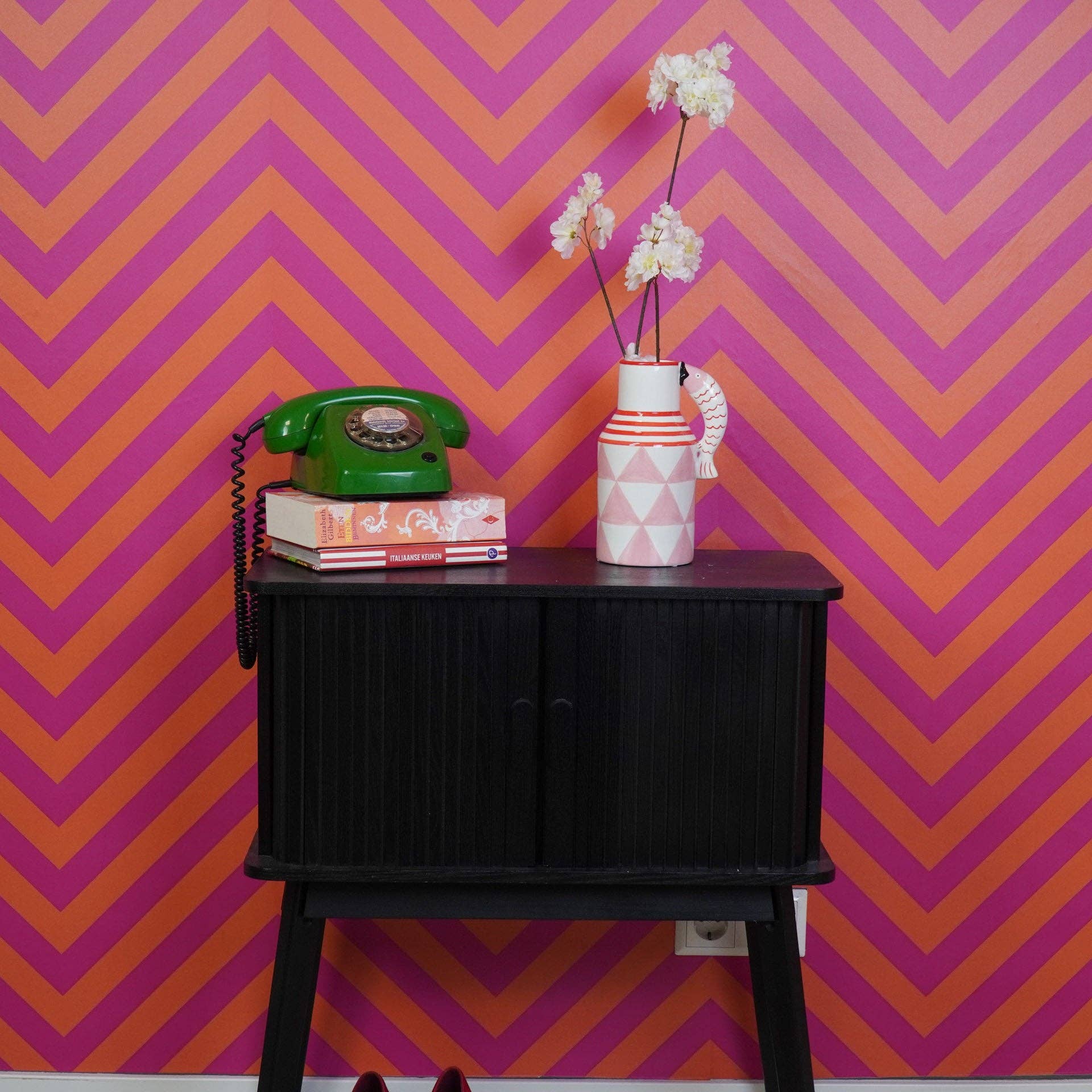 Housevitamin bv - Wholesale Vase - Vase - Jug Fishes  - Pink/White/Red - 14x11x21,5cm2