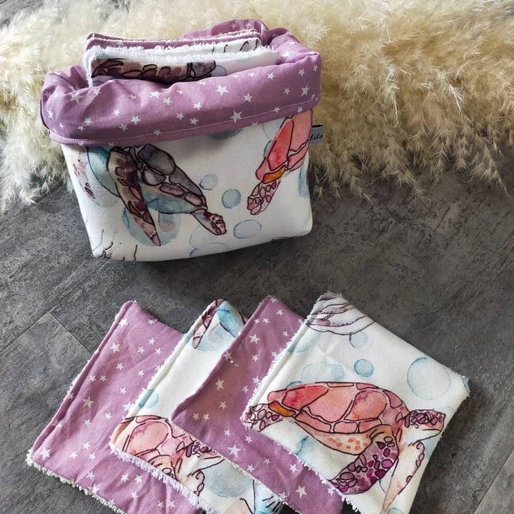 LES PETITS TITOUS - Vendita all'ingrosso Struccanti - Set cesta con 8 salviette lavabili assortite13