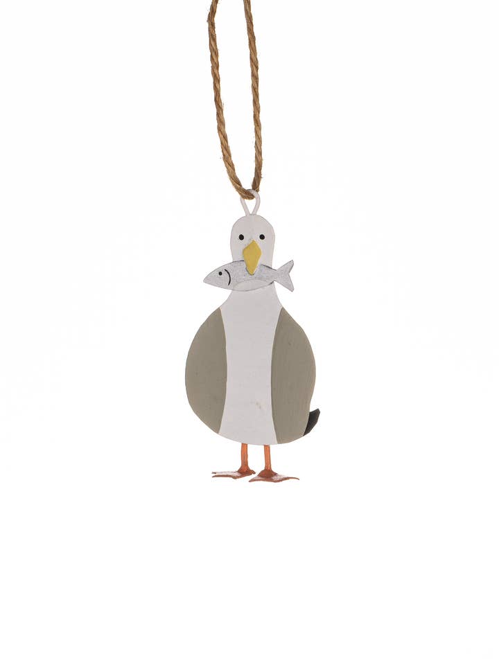 Gabbiano di Latta con Pesce per la vendita all'ingrosso da parte di Shoeless Joe Ltd