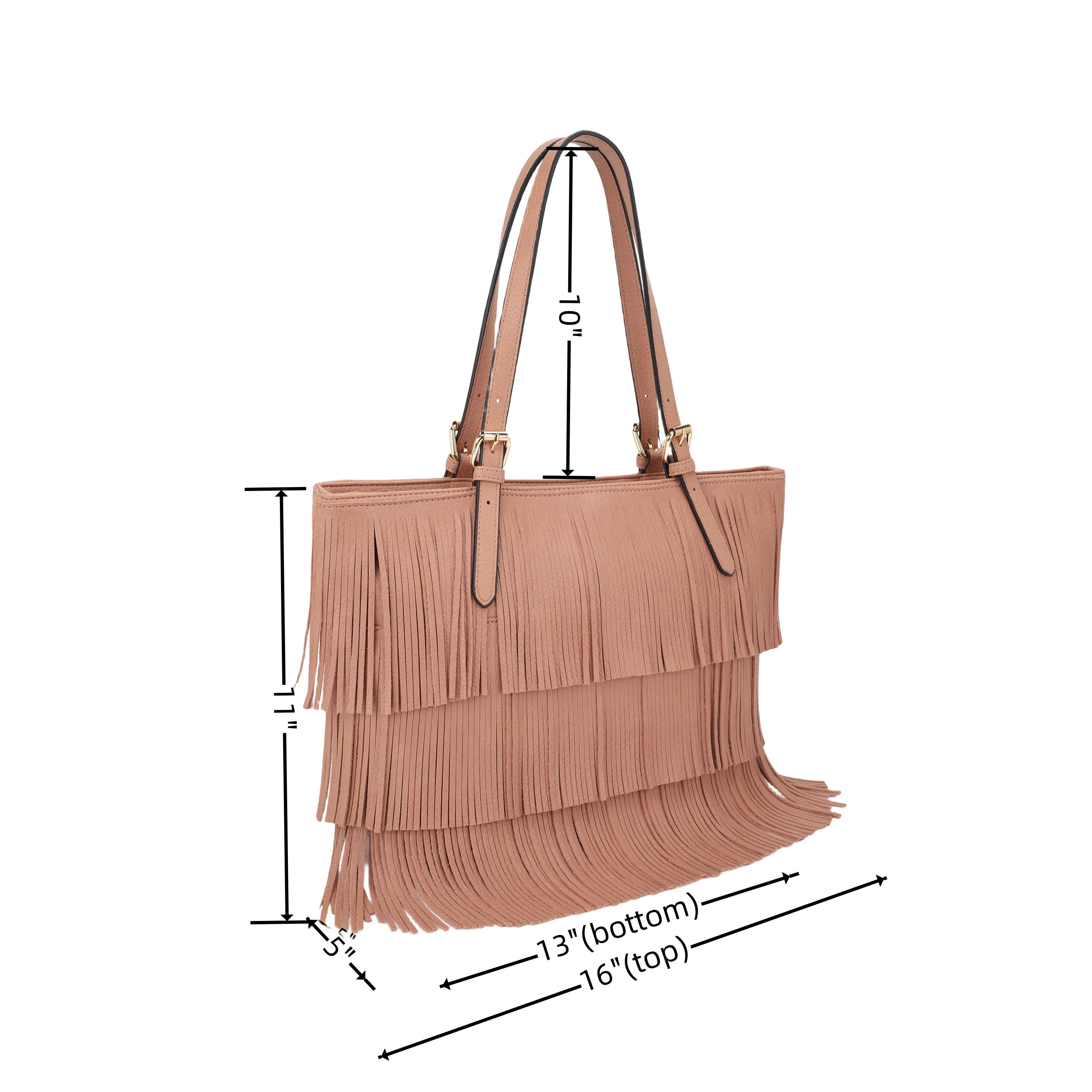 KAYLA+AVA - Vente Tote bag – femme - Sac fourre-tout Connie Fringe, fourre-tout décontracté de style bohème occidental7