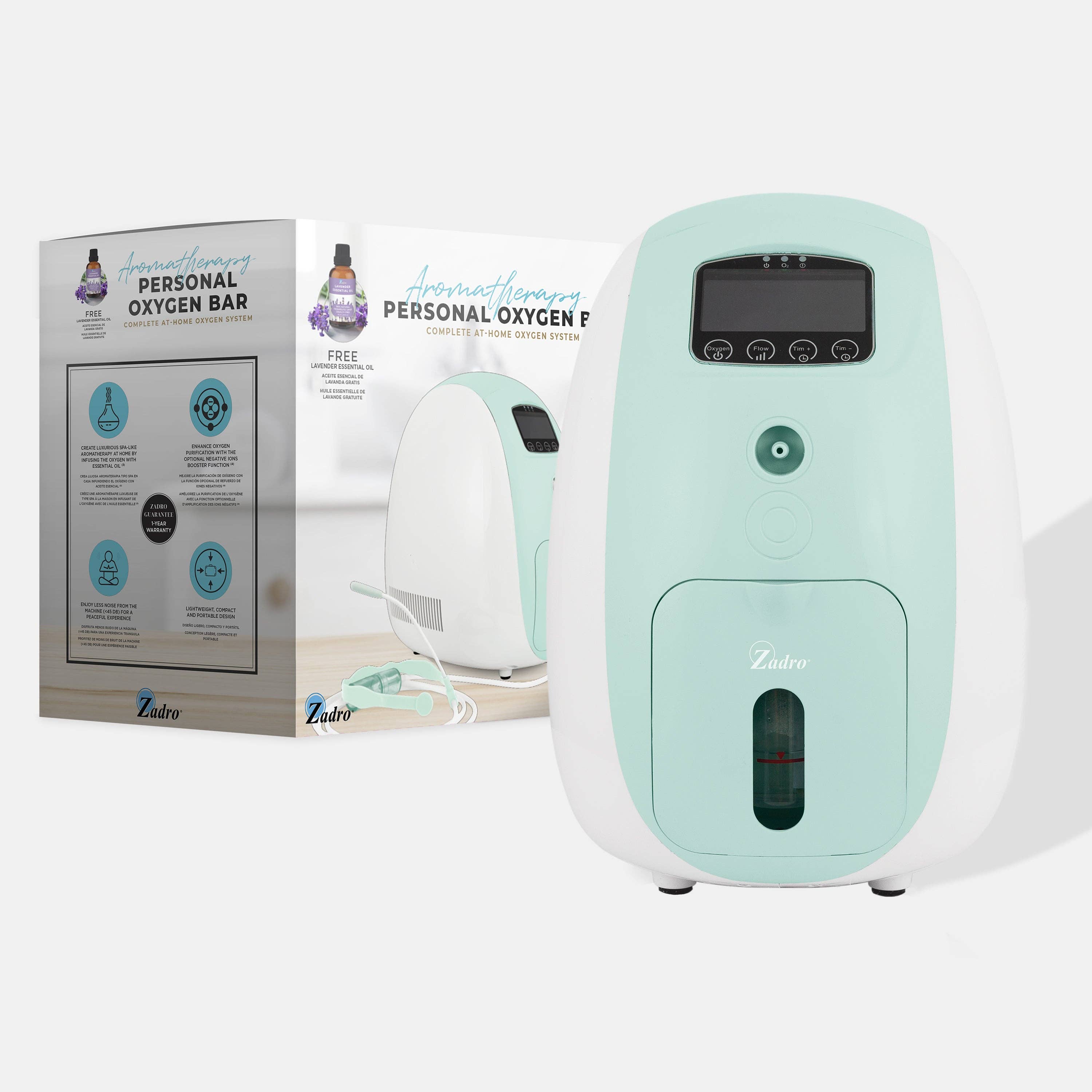 White Green Oxygen Bar with 10ml Lavender Essential Oil Bottle for wholesale on Faire9