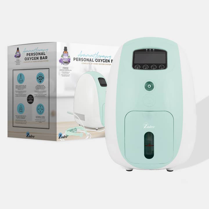 White Green Oxygen Bar with 10ml Lavender Essential Oil Bottle for wholesale on Faire9