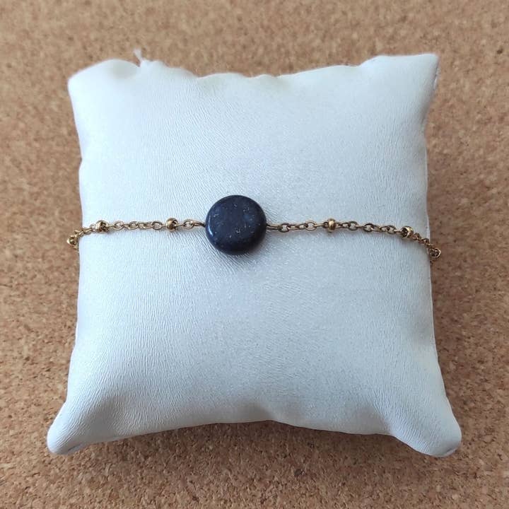 unikke lapis lazuli perle armbånd & rustfrit stål kæde for engroshandel hos Tendances perles