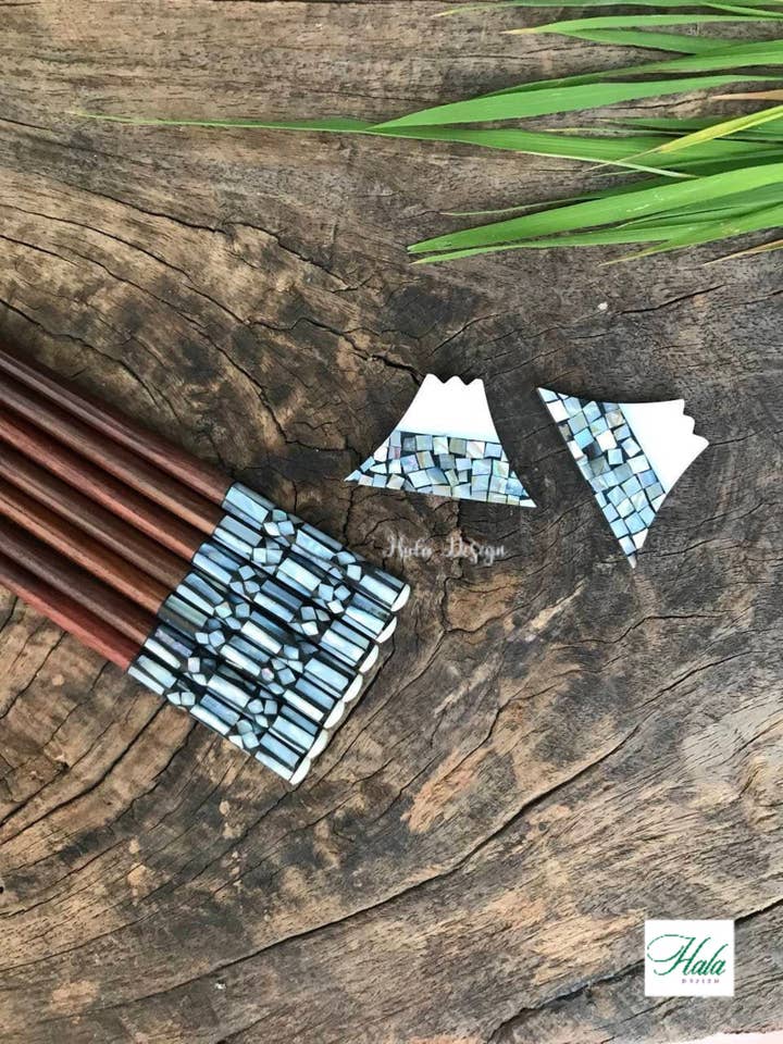 Bacchette fatte a mano in palissandro con madreperla, palissandro per la vendita all'ingrosso da parte di Hala Design