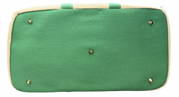 Runway Athletics - Wholesale Tote Bag - Women's - Canvas Tote Bag w/ Gold Buckle Hardware - Green Trim  3