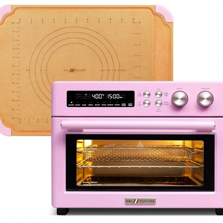 AIR FRYER TOASTER OVEN & CUTTING PASTRY BOARD - HOT BARBIE PINK for wholesale by VAL CUCINA