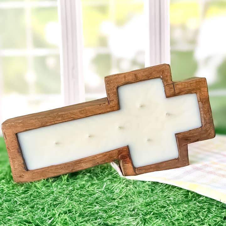 Spirit Glow Home & Body Essentials - Wholesale Jar/Filled Candle - *NEW* Easter Rugged Cross Dough Bowl Candle2