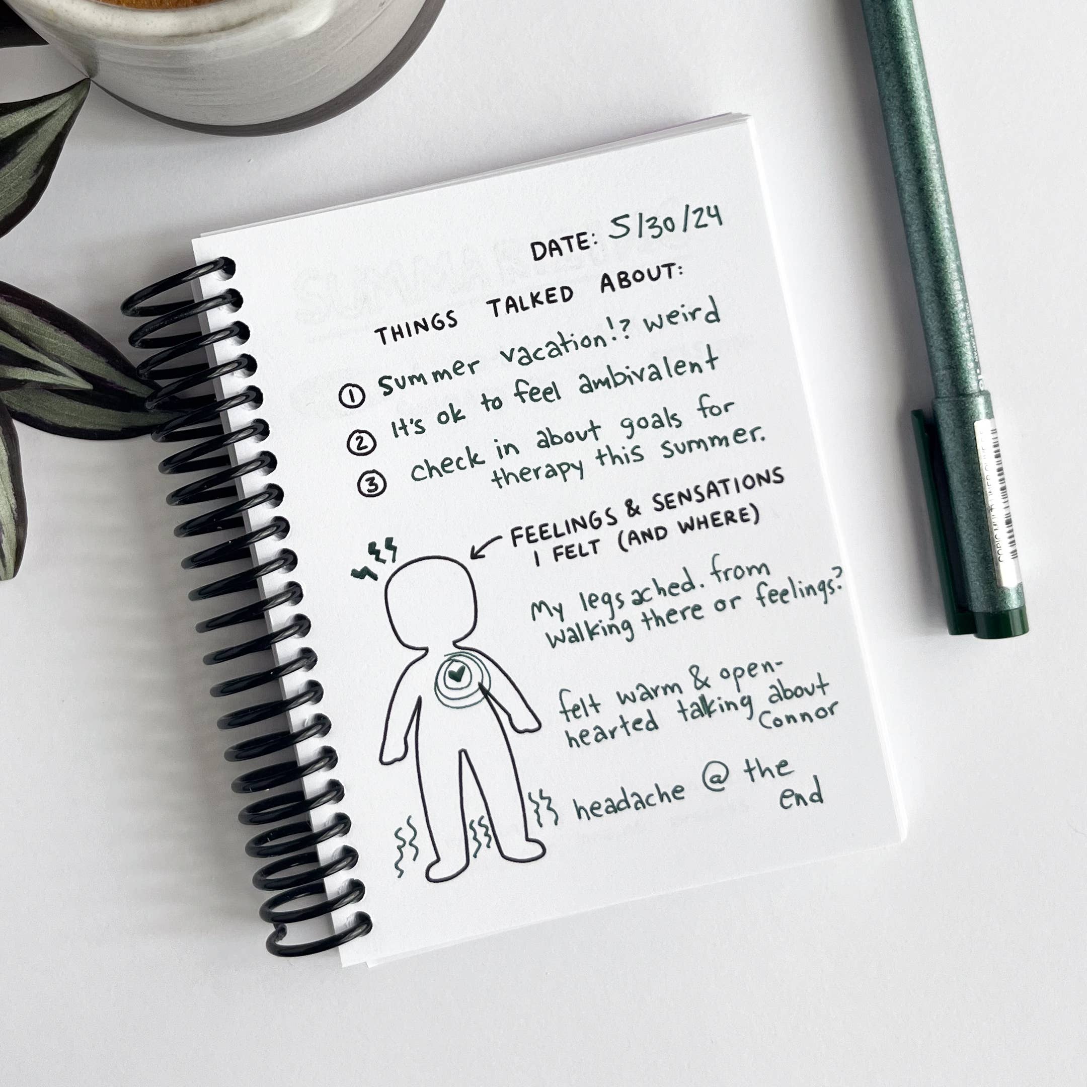 Lindsay Braman Studios - Wholesale Journal/Diary - Guided Therapy Journal to Process Therapy Sessions2