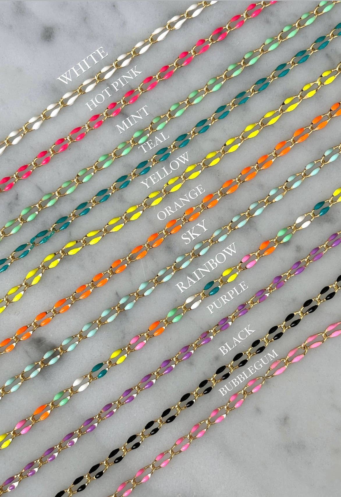 LOVESTONES Jewelry - Vente Bracelets maillon et chaîne - Bracelet à maillons dorés en émail coloré VIBES 1