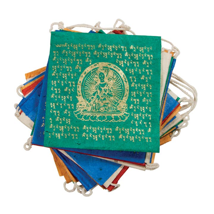 8' Tara Paper Prayer Flag for wholesale by dZi Handmade