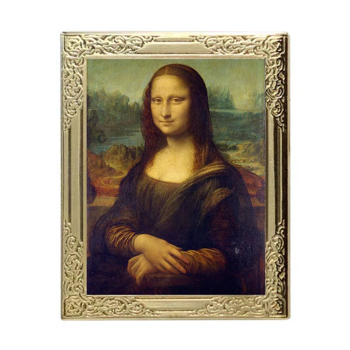 Mona Lisa Art Frame Pin - Museum Souvenir Fine Art Lapel Pin and other Purchase Wholesale da vinci. Free Returns & Net 60 Terms on Faire trending on Faire.