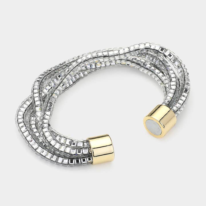 Sensibling Corp. - Wholesale Link & Chain Bracelet - Bling Twisted Layered Magnetic Bracelet
1