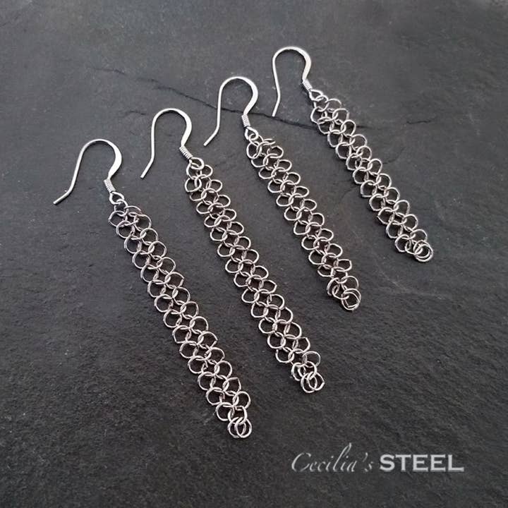 Cecilia's Steel - Wholesale Dangle Earrings - Elegance Earrings - Narrow1