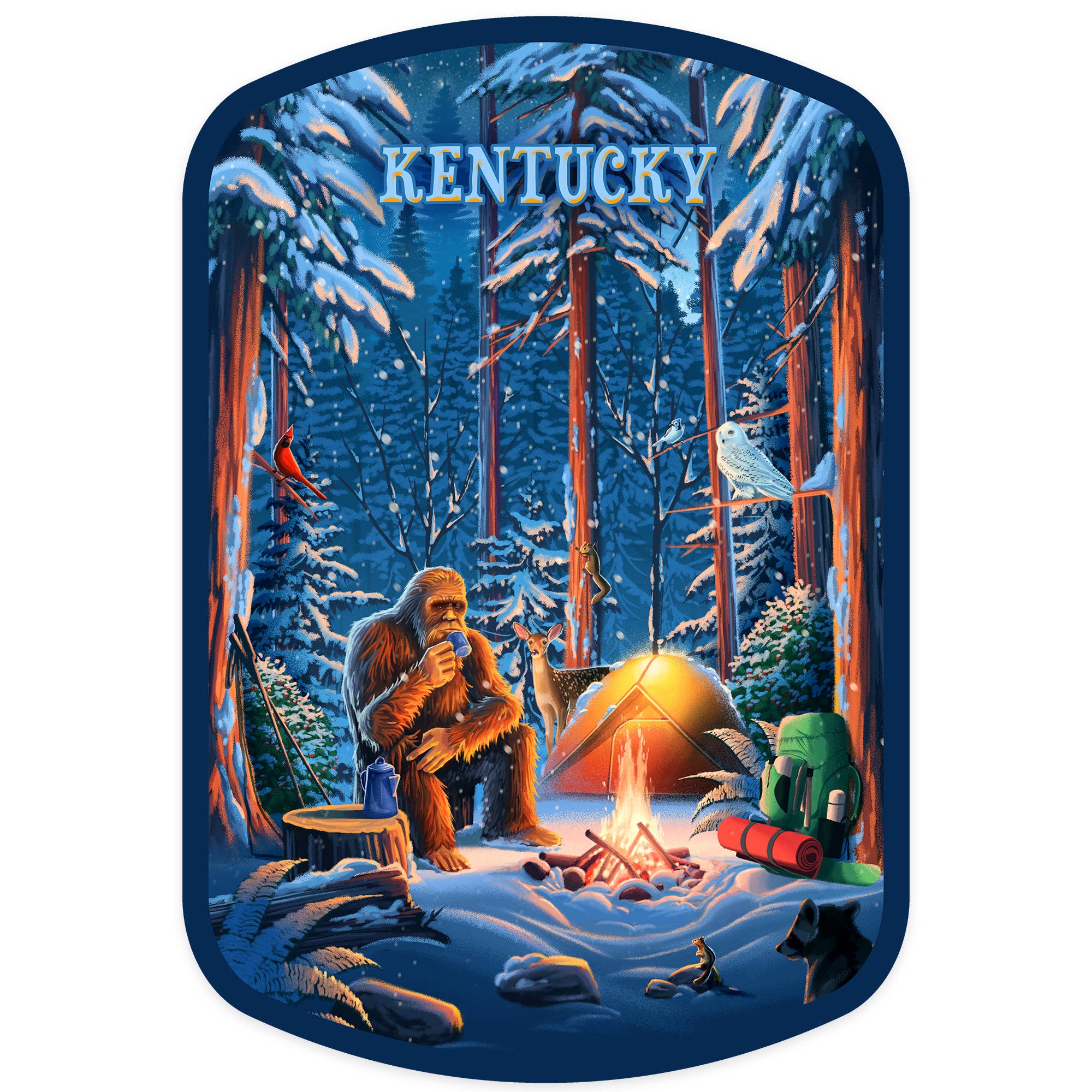 Lantern Press - Wholesale Sticker - STICKERS Kentucky, Inner Squatch, Camping Bigfoot9
