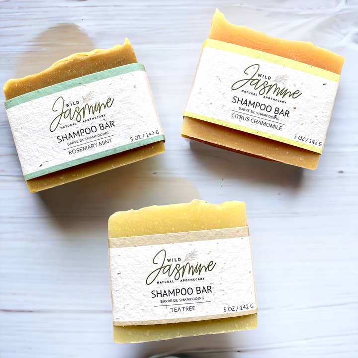 Wild Jasmine Natural Apothecary - Wholesale Shampoo Puck/Solid Shampoo - Shampoo Bar Starter Pack - 5 oz - Plantable Packaging