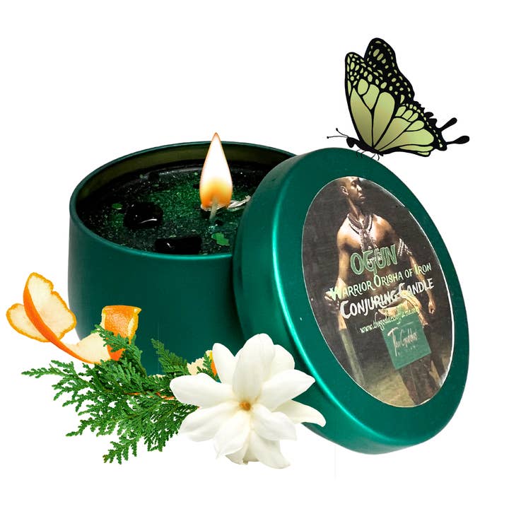 The Goddess of Flame - Wholesale Travel Candles - Ogun Warrior Orisha of Iron Spiritual Offering Magic Candle0