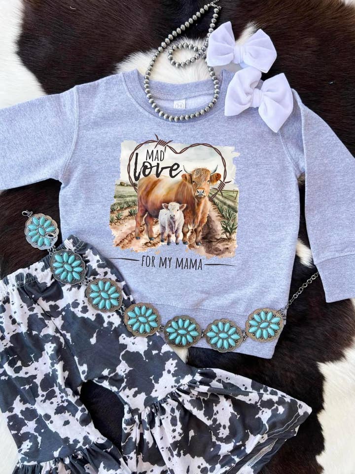Mad love for my momma sweatshirt for wholesale by Buckin Baby Wholesale