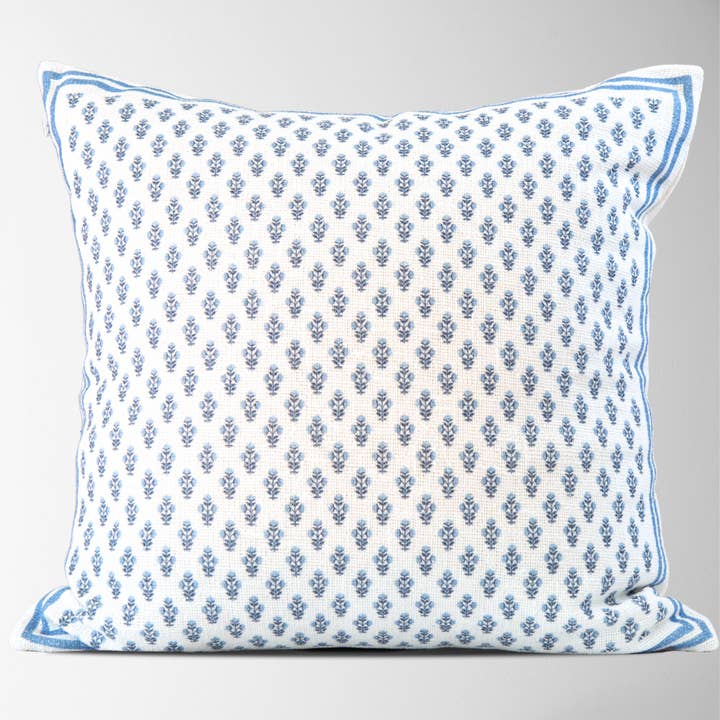 Tajik Home LLC - Wholesale Throw Pillow Cover - Celeste Mughal Flower Pillow Cover in Blue – Decorative