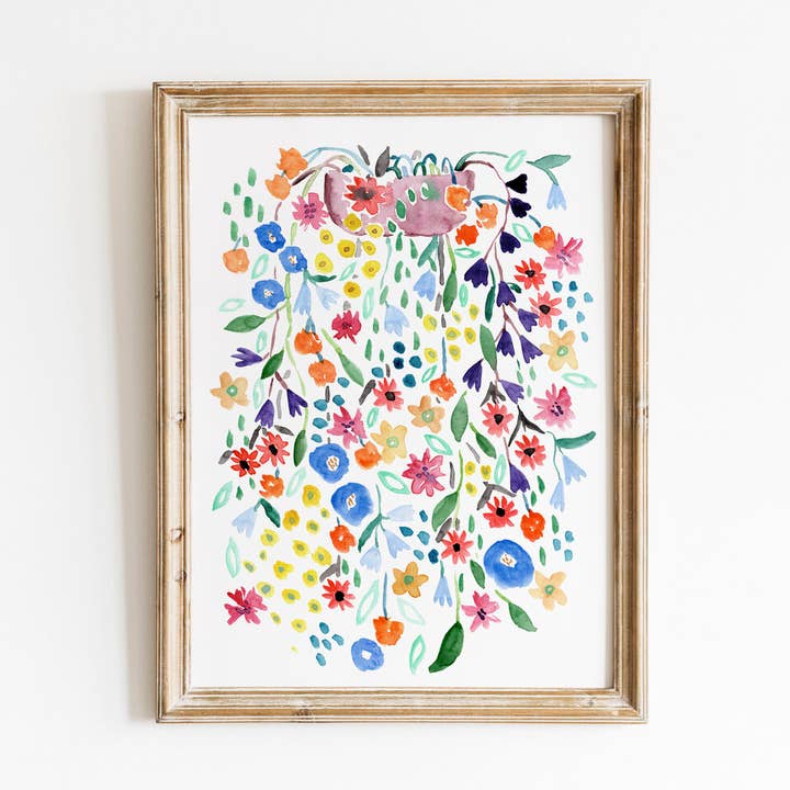 Hanging Basket, 100% Cotton Archival Print for wholesale by Dani Reber Art