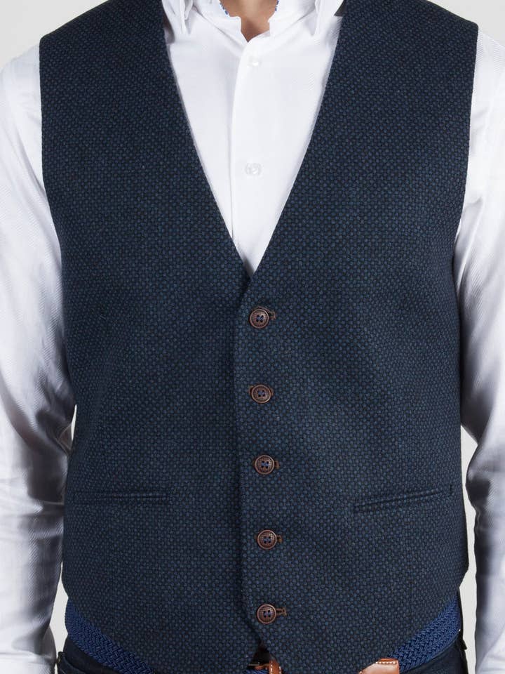 Gilet bleu marine et noir (grand et grand) pour la vente par Luchiano Visconti