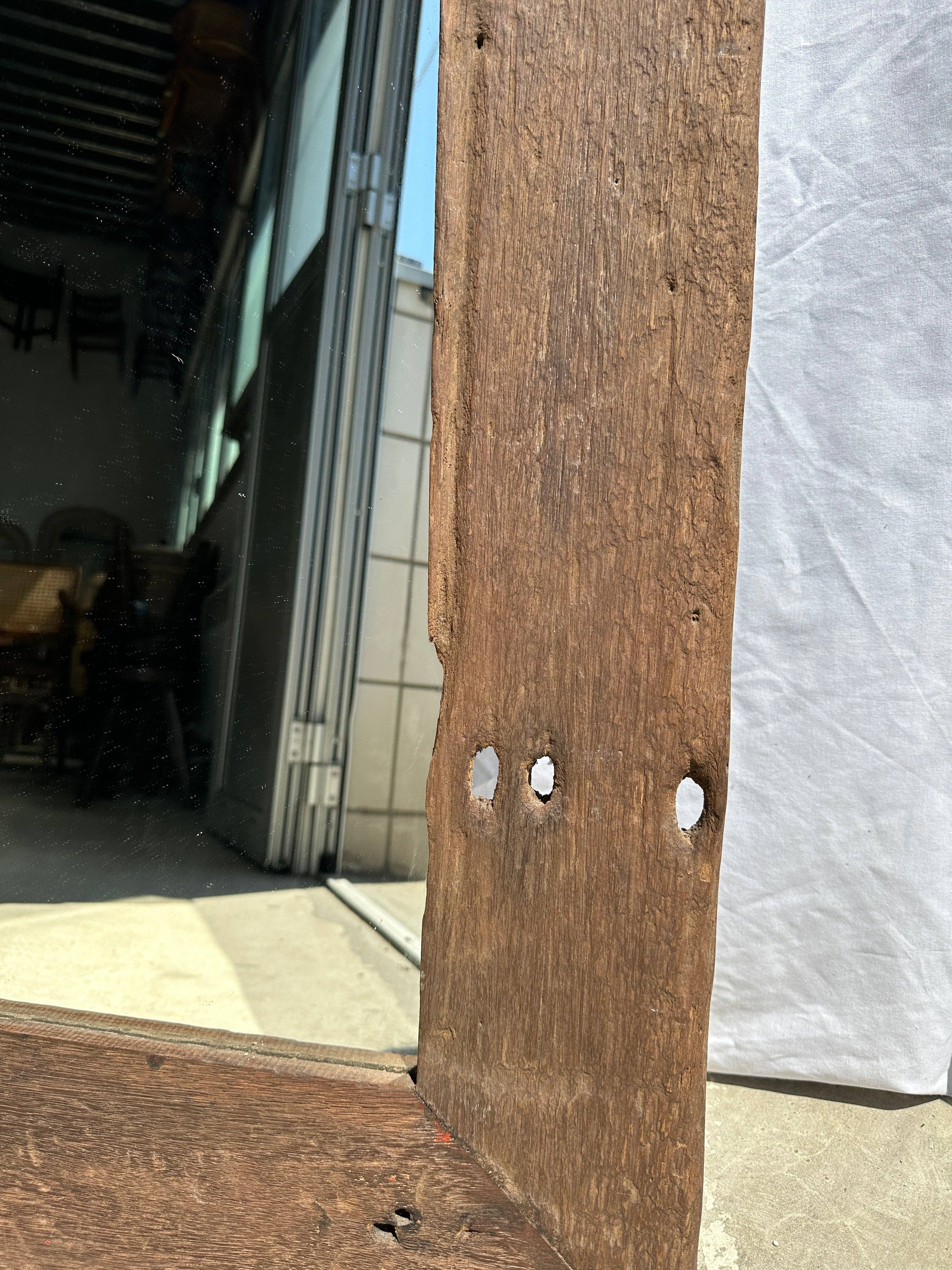 Office Objets - Wholesale Wall Mirror - Mirror with exotic brutalist old iron wood frame H:139cm57