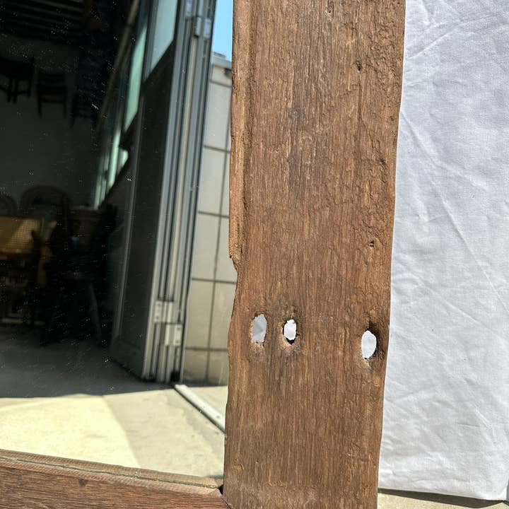 Office Objets - Wholesale Wall Mirror - Mirror with exotic brutalist old iron wood frame H:139cm57