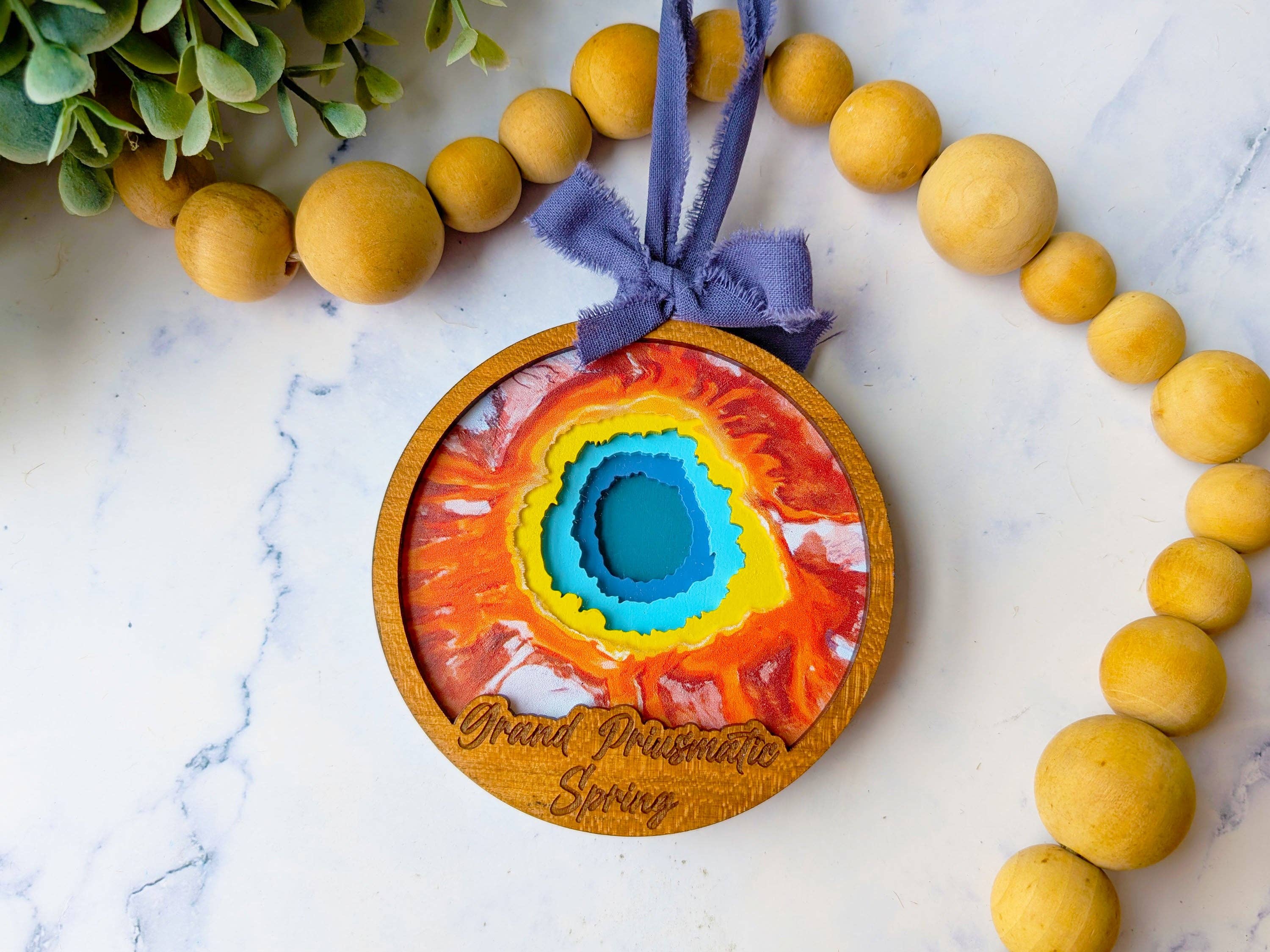 Roots & Routes Co - Wholesale Ornament - Grand Prismatic Spring 3D Ornament – Yellowstone National Park Keepsake1