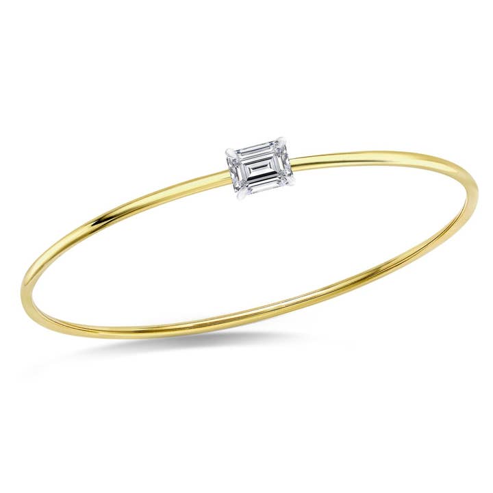 Meira T - Wholesale Bangle Bracelet - Bangle Bracelet | Emerald Cut 1ct LAB Diamond0
