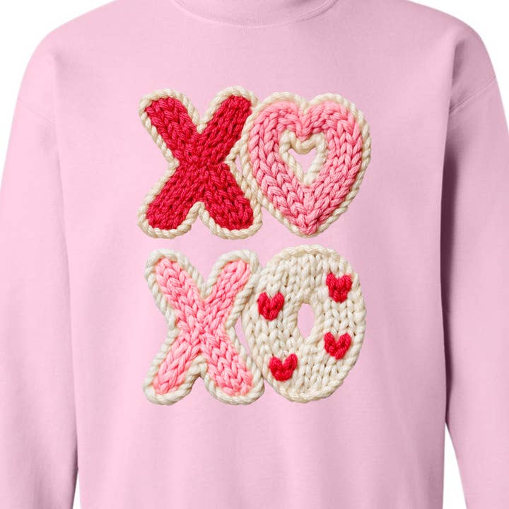Kiki's Boutique – Großhandel Sweatshirt mit Grafikdruck – Damen – XOXO Strick-T-Shirt oder Sweatshirt3