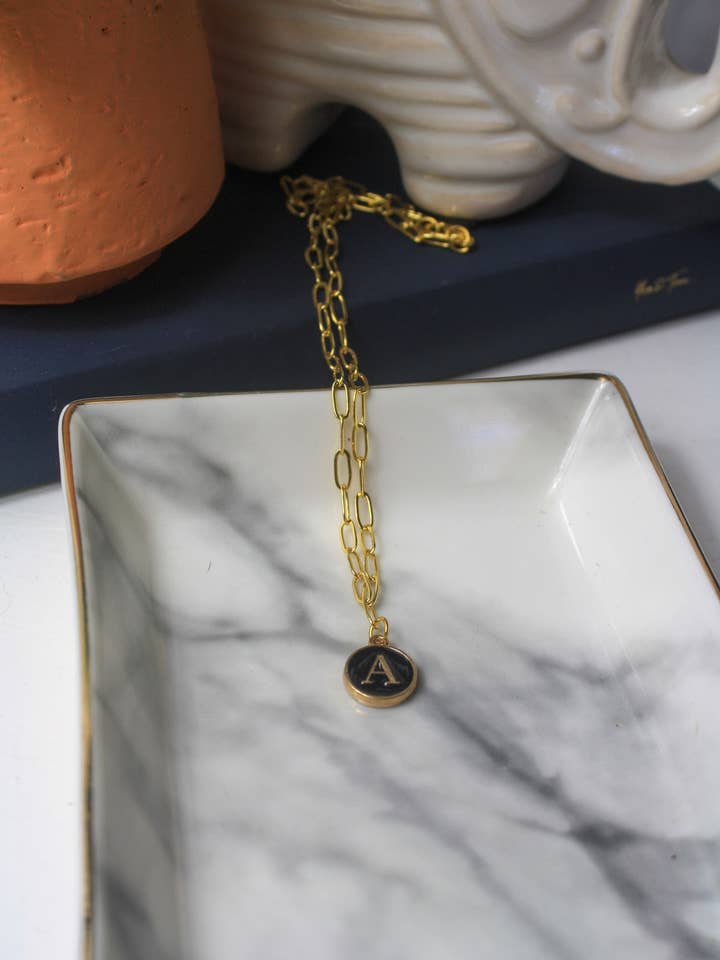 Paperclip Chain Initial Necklace for wholesale by Hearts Undone