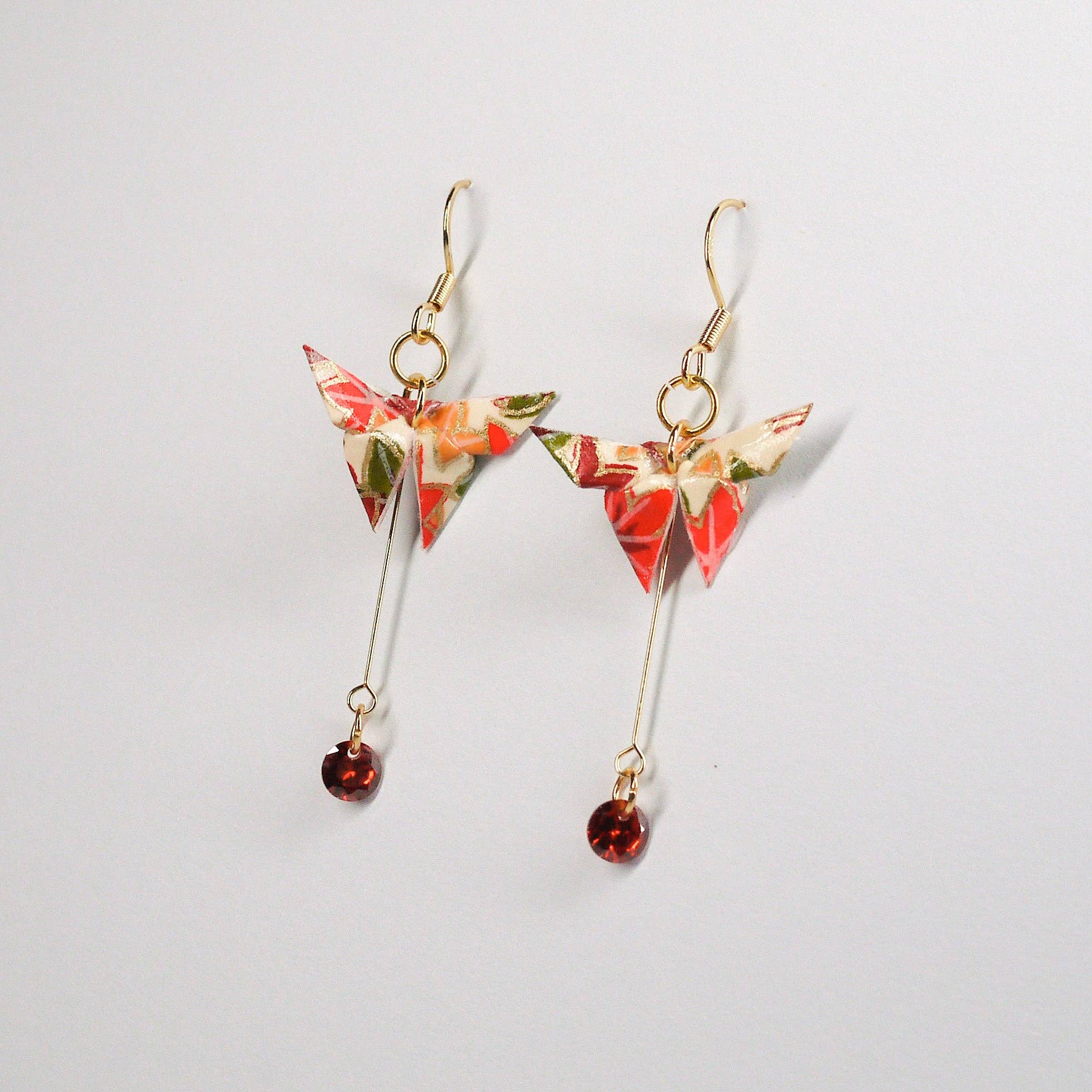 Kamyi.Art Origami Designs - Wholesale Dangle Earrings - Butterfly and Crystal Drop Earrings