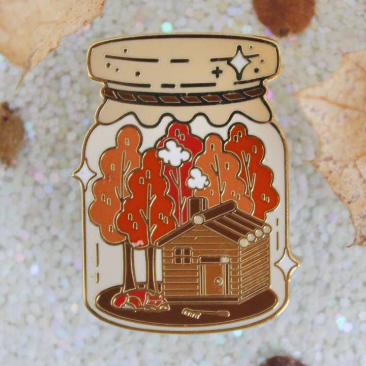 Pin's émaillé bocal d'automne pour la vente par Occasionalish