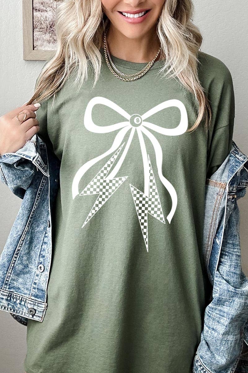 COLORBEAR - Wholesale T-Shirt (Graphic) - Women's - Lightning Bolt Bow Graphic Plus Heavy Cotton Tee9