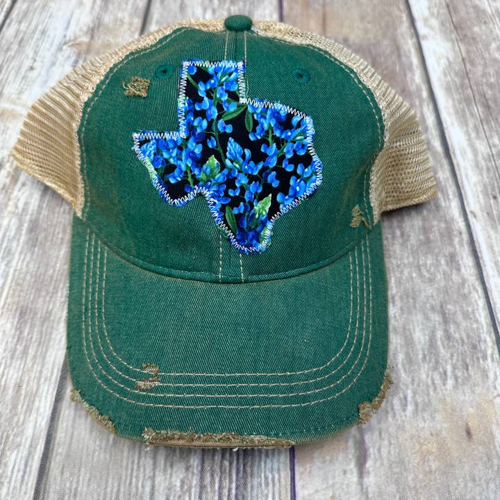 Sweet Texas Treasures - Wholesale Trucker Hat - Unisex - Bluebonnet Dirty Trucker Hat7