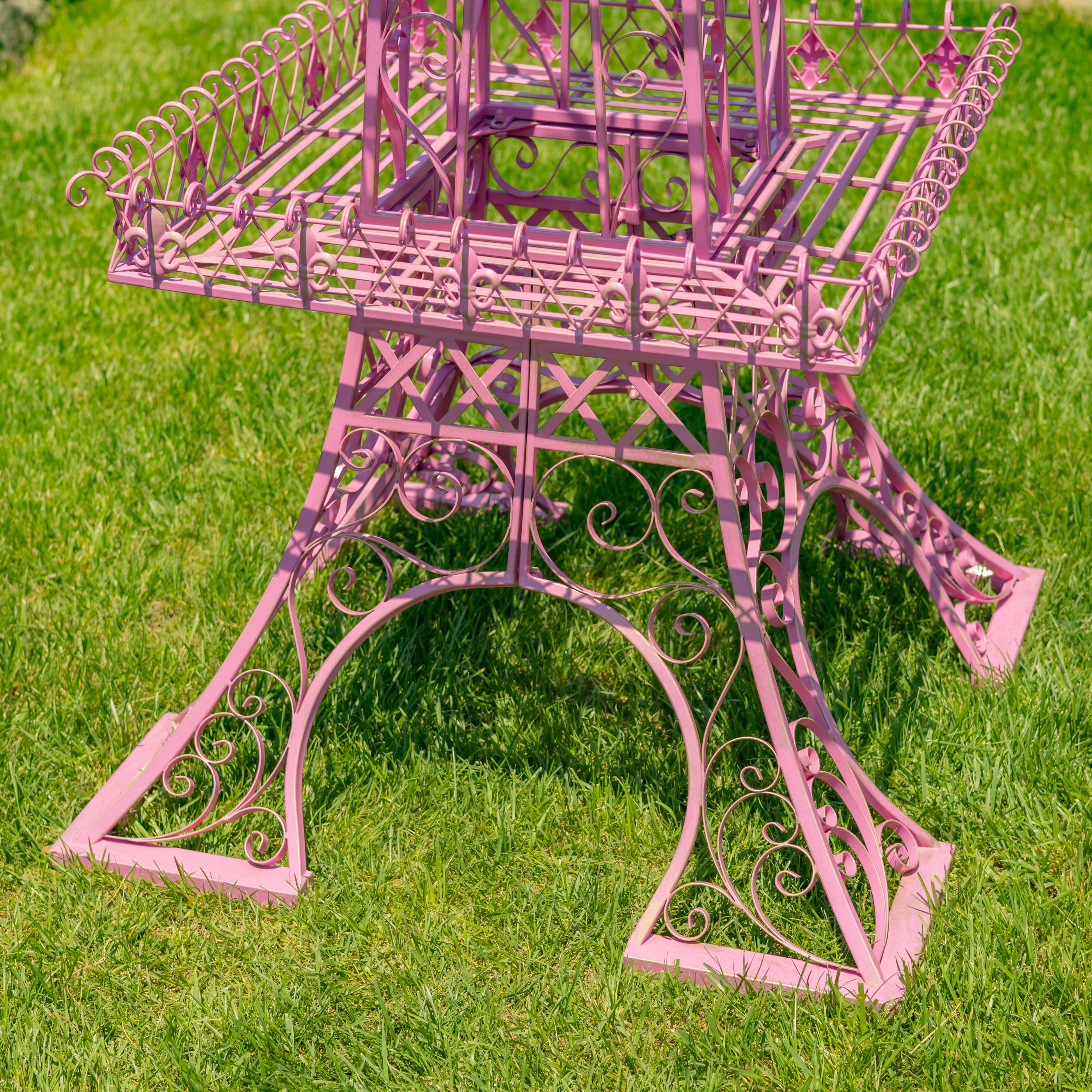 Zaer Ltd. International - Wholesale Plant Pot Stand - 9 Foot Tall Two-Tier Eiffel Tower Plant Stand- 3 Color Opt6