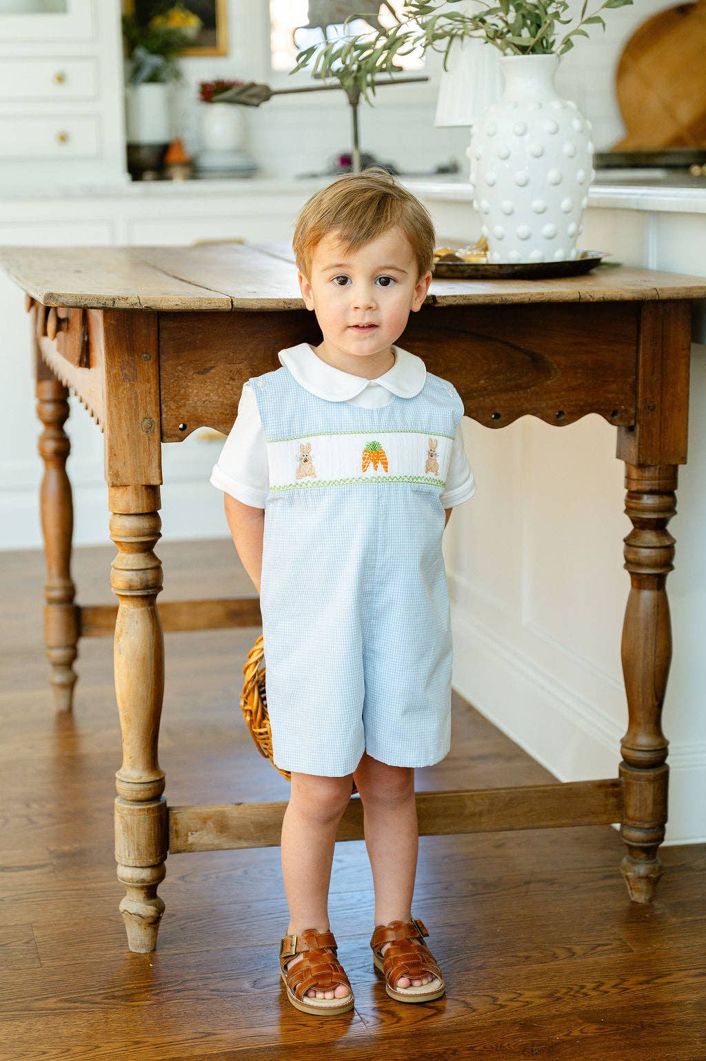 Ruth and Ralph - Wholesale Jumpsuit - Baby - Easter Bunny and Carrots Smocked Benjamin Jonjon3