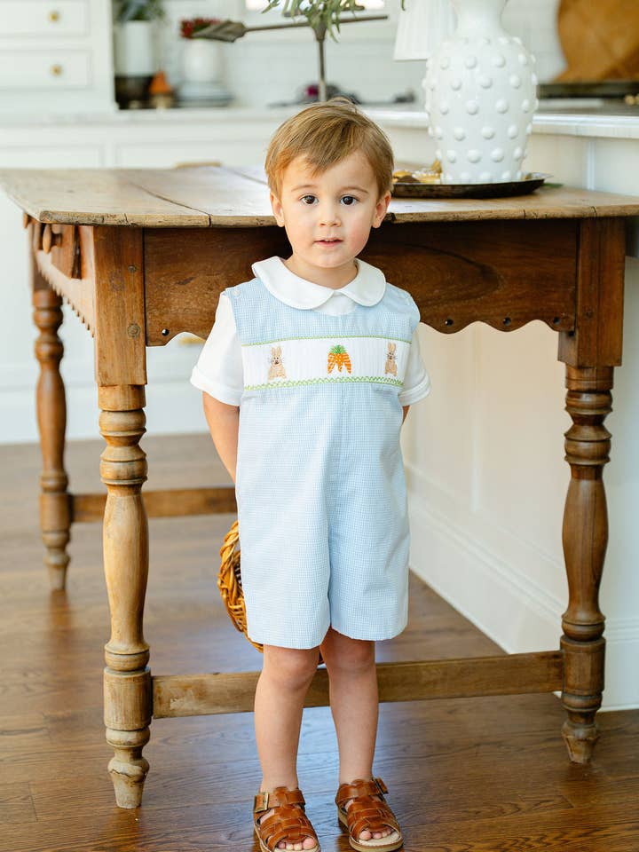 Ruth and Ralph - Wholesale Jumpsuit - Baby - Easter Bunny and Carrots Smocked Benjamin Jonjon3