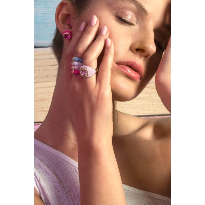 NIIKI PARIS - Wholesale Multi-Stone Ring - Popiglam blue - 925 Silver Ring NR944B