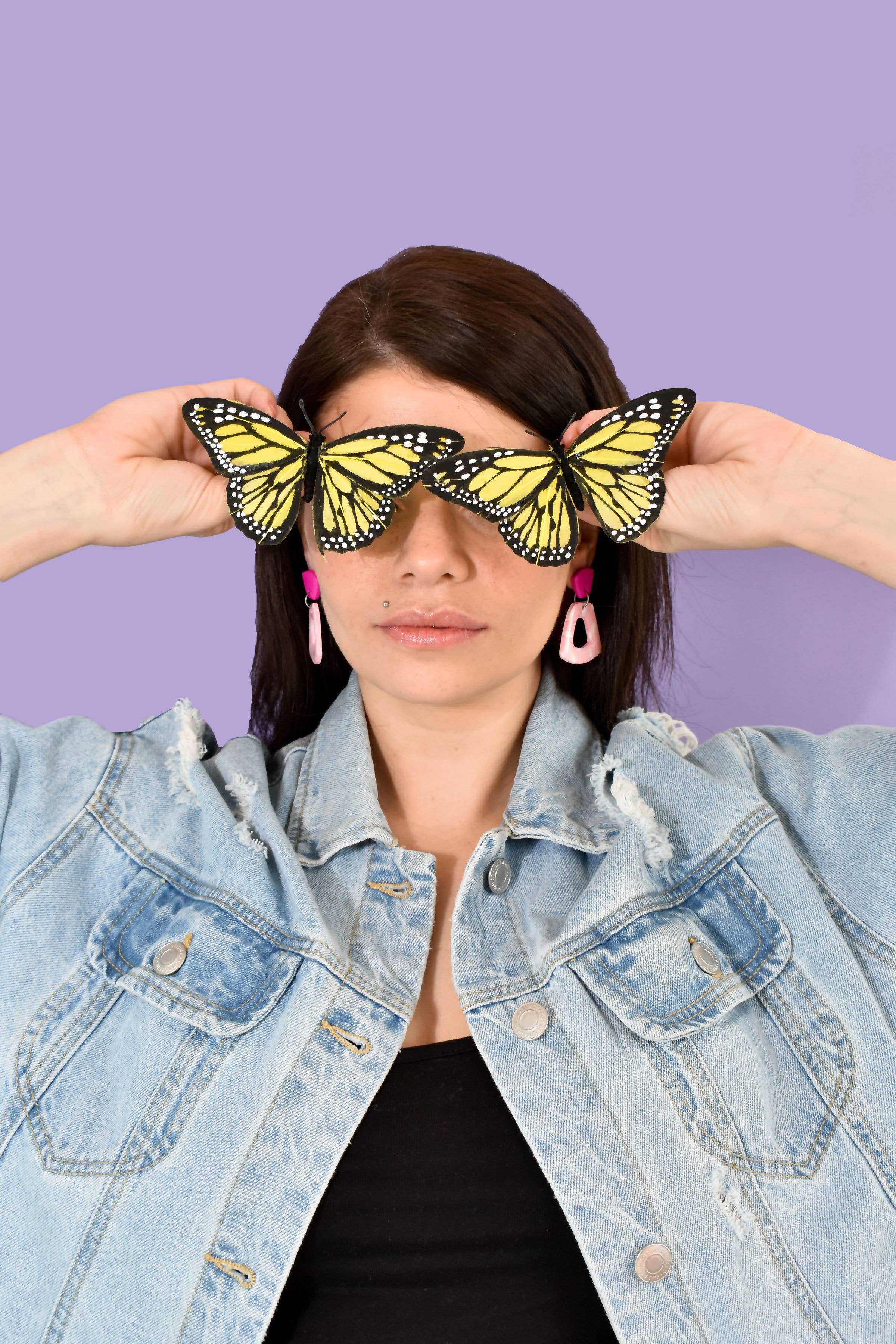 Night Moves Atelier - Venta al por mayor Pendientes colgantes - Pendientes de paleta de arcilla polimérica en rosa y fucsia5