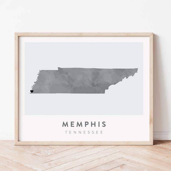 Memphis, Tennessee Visualizza mappa per la vendita all'ingrosso da parte di Backstory Map Co.