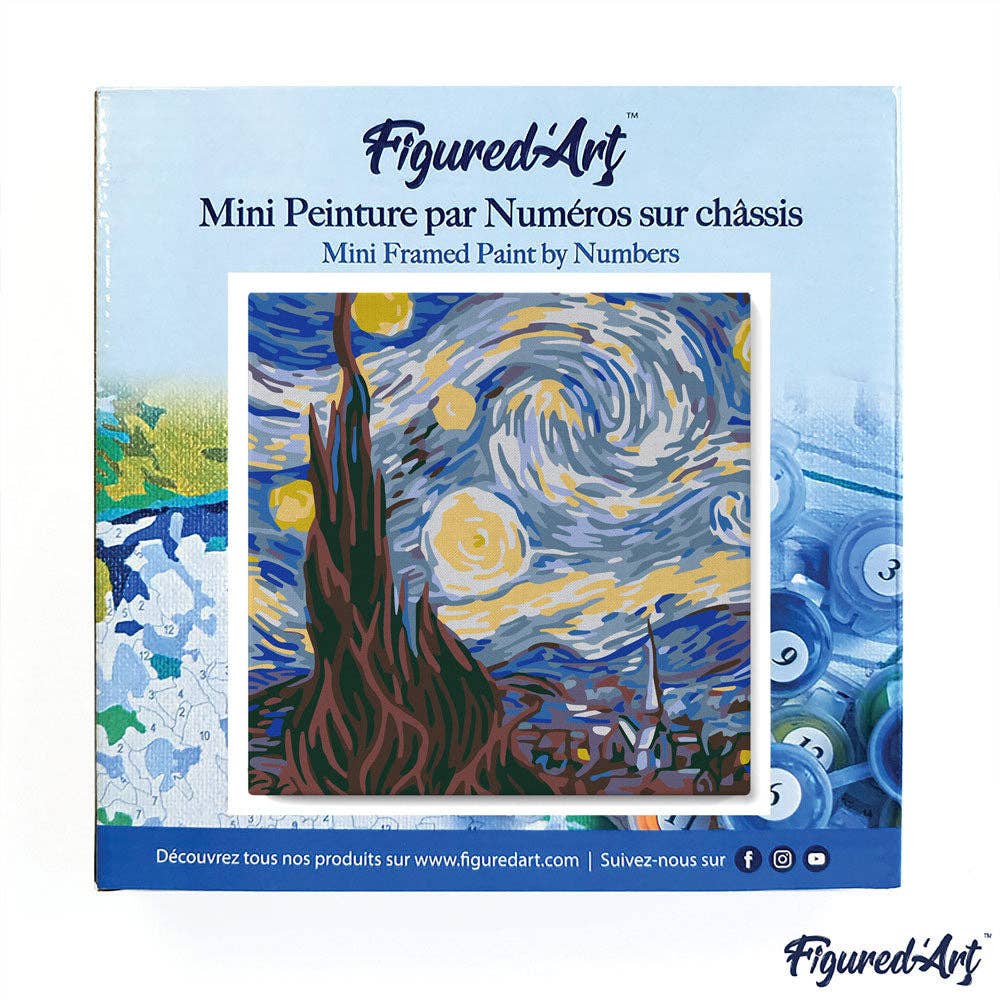 Figured'Art - Wholesale DIY Craft Kit - Mini Paint by numbers Van Gogh Starry Night already framed2