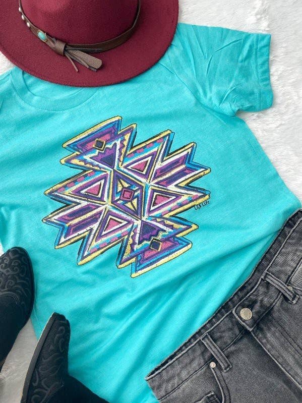 T-shirt graphique BC Aztec, mignon, simple, aztèque et tendance pour la vente par L&B Life