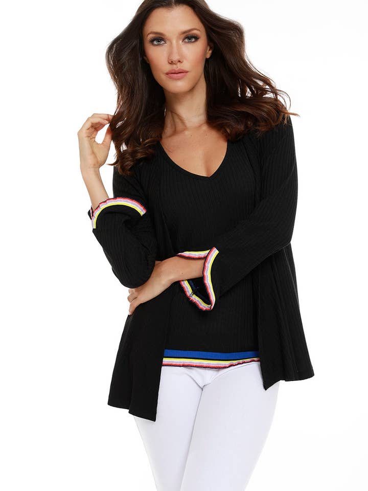 Tara Stribet Cardigan for engroshandel hos French Kyss