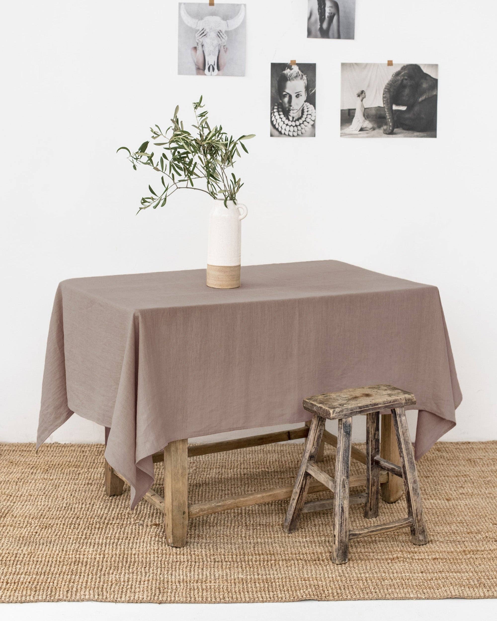 MagicLinen (We handle U.S. import procedures for you) - Wholesale Tablecloth - Mocha linen tablecloth